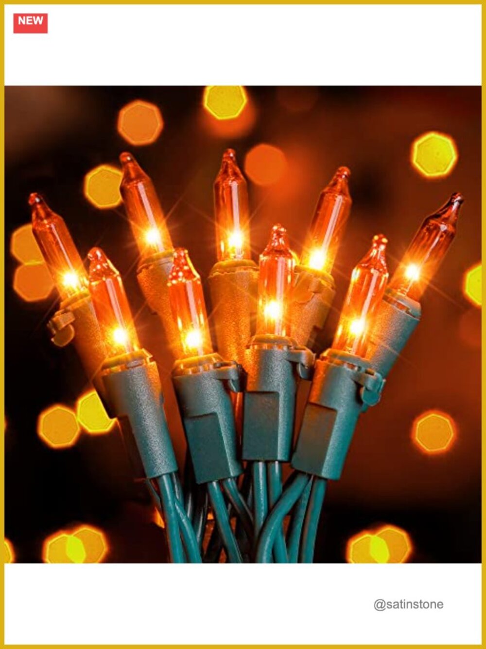 Indoor Outdoor String Lights Incandescent Orange Halloween 100ct Waterproof